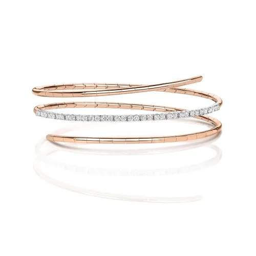 Rose Gold Twisted Bangle 18CT (0.66ct)